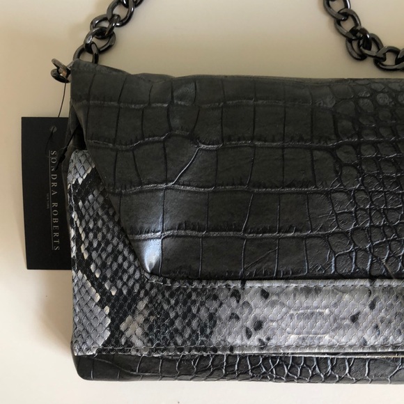Brand-New Gray Python-Printed Mini Bag - Picture 2 of 5